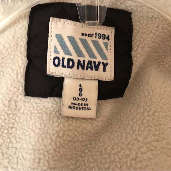 Old Navy Boy's Black/Gray Hooded Colorblock Puffer - Picture 8 of 9